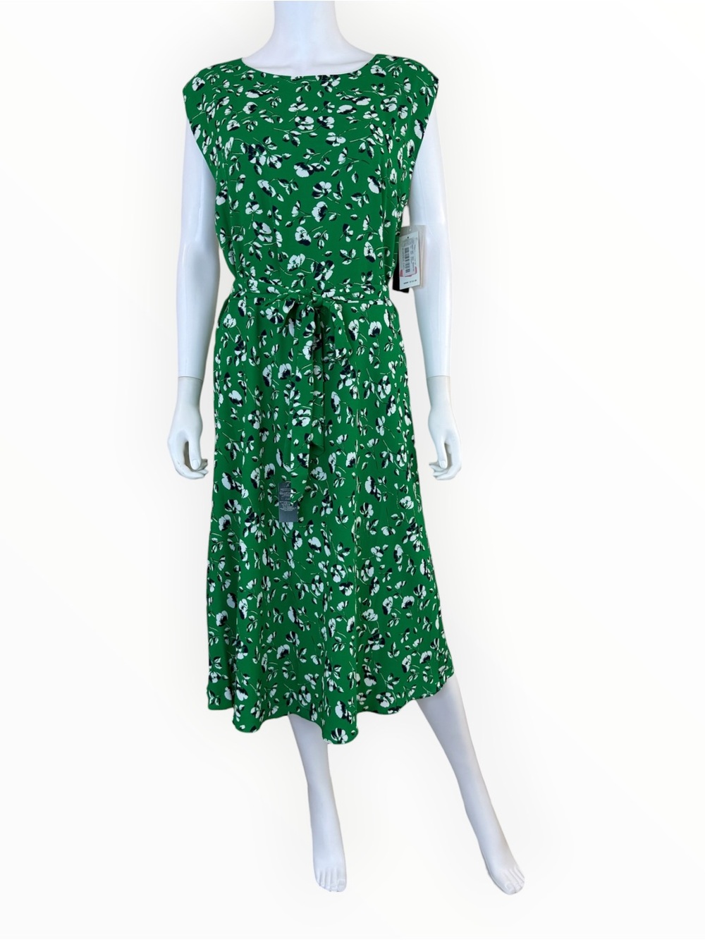 LRL NWT Green Floral Print Midi Dress Size 10 G1060
